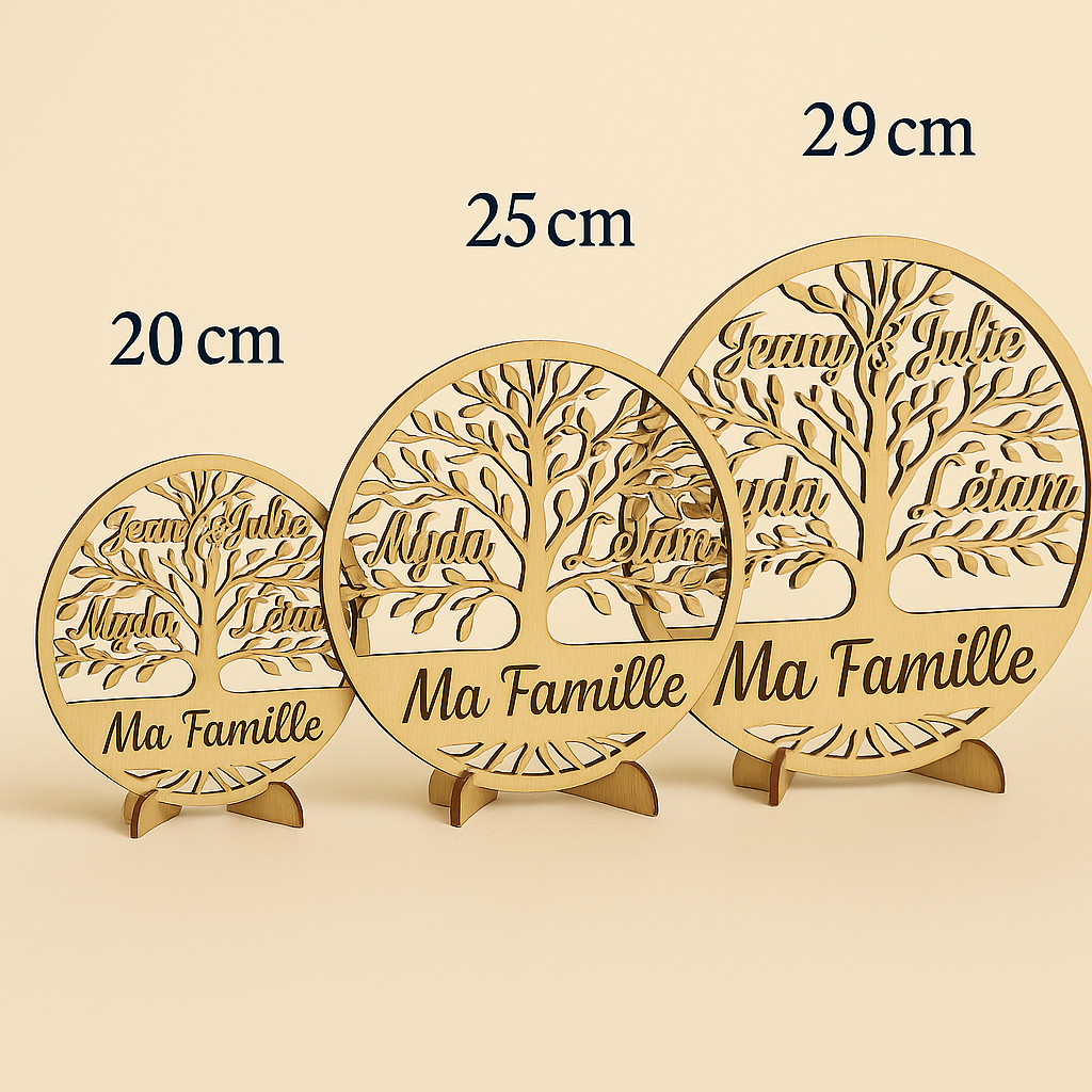 Collection Arbre de Vie personnalisée – Pack 3 tailles (20, 25, 29 cm)