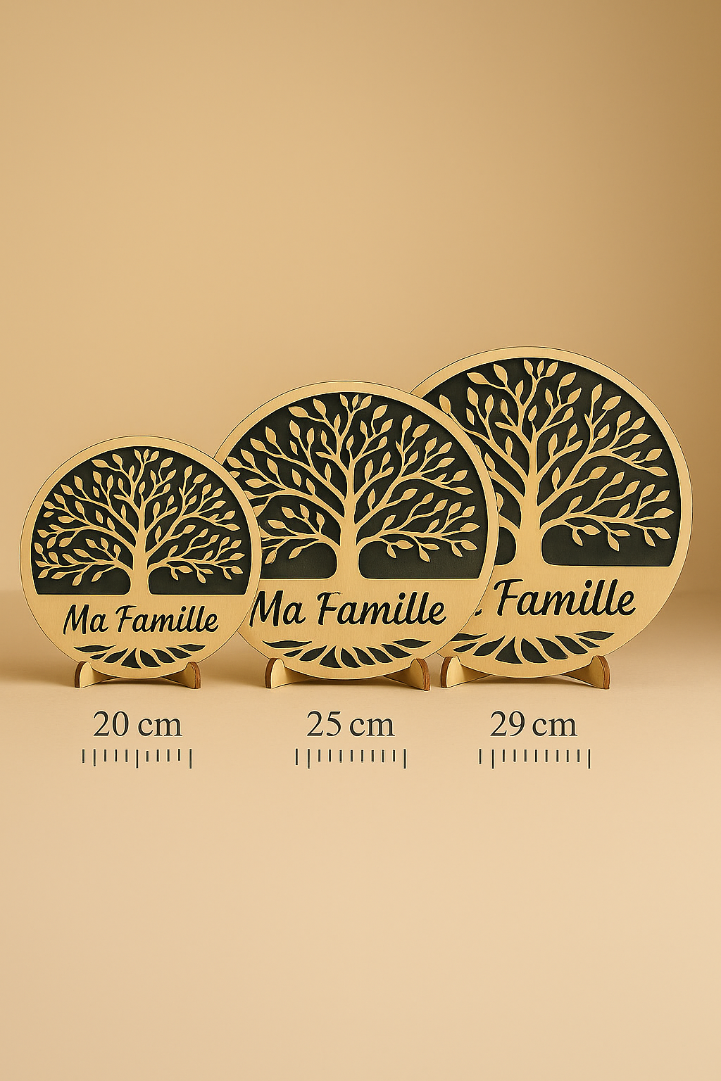 Collection Arbre de Vie personnalisée – Pack 3 tailles (20, 25, 29 cm)