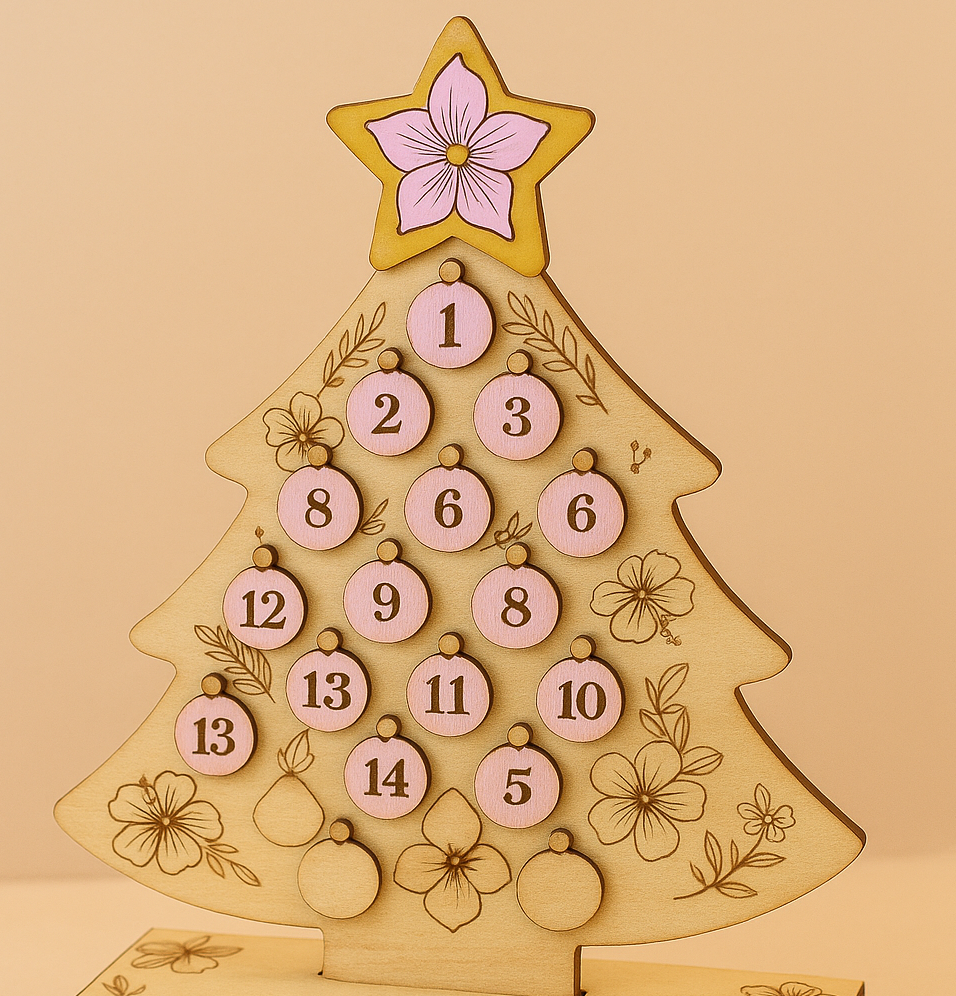 Calendrier de l'avent sapin fait à la Réunion 