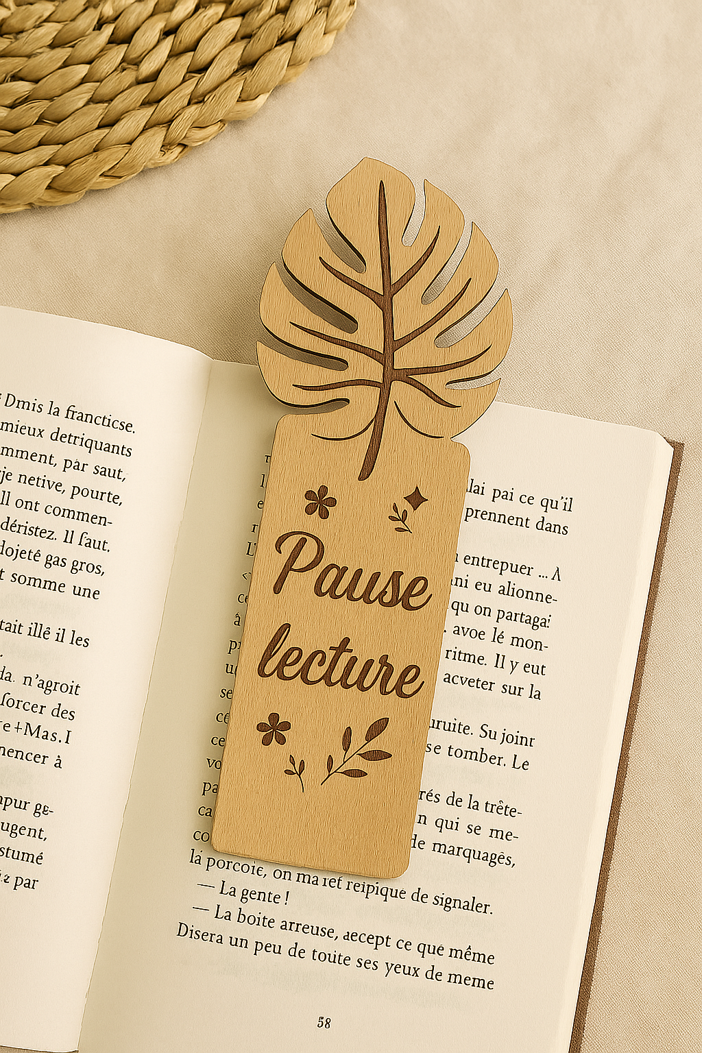 Marque-page en bois – Collection Vacances
