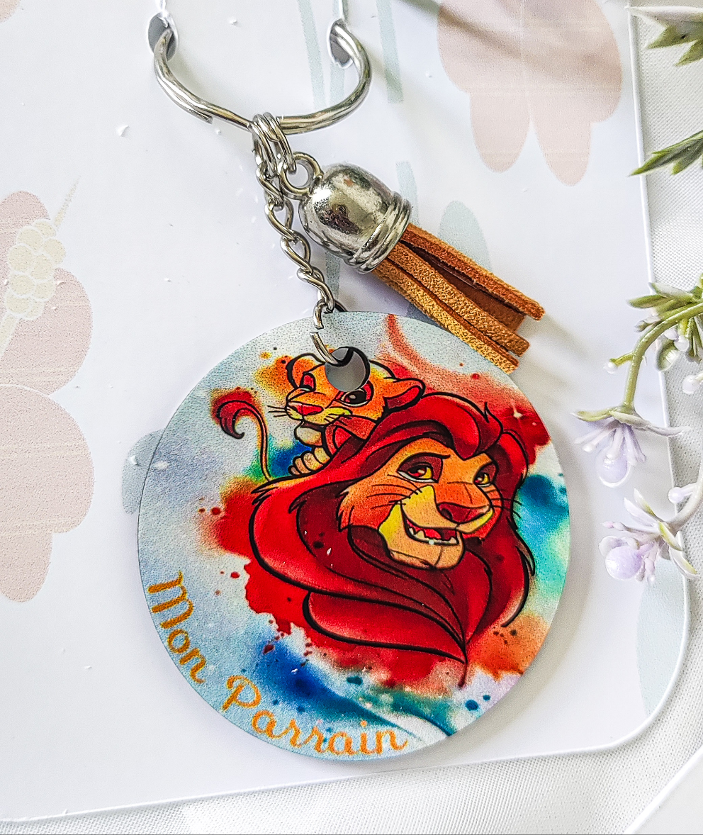 🦁 Porte-clé demande Parrain/Marraine – Collection Lionceaux tendres