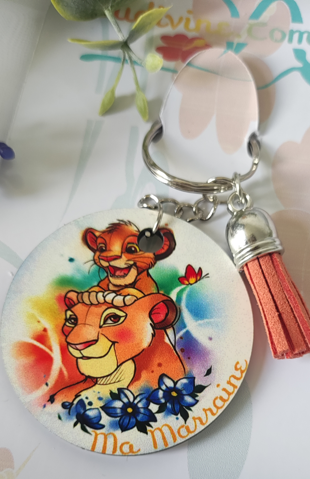 🦁 Porte-clé demande Parrain/Marraine – Collection Lionceaux tendres