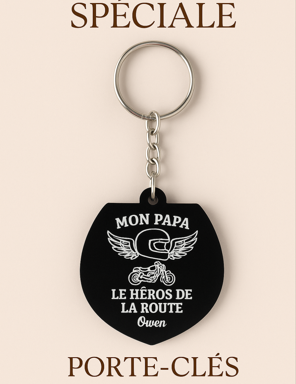 Porte-clé “Mon Papa, le Héros de la Route” – personnalisé