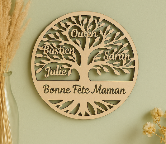 Arbre de Vie mural personnalisé – Cadeau Fête des Mères 20cm