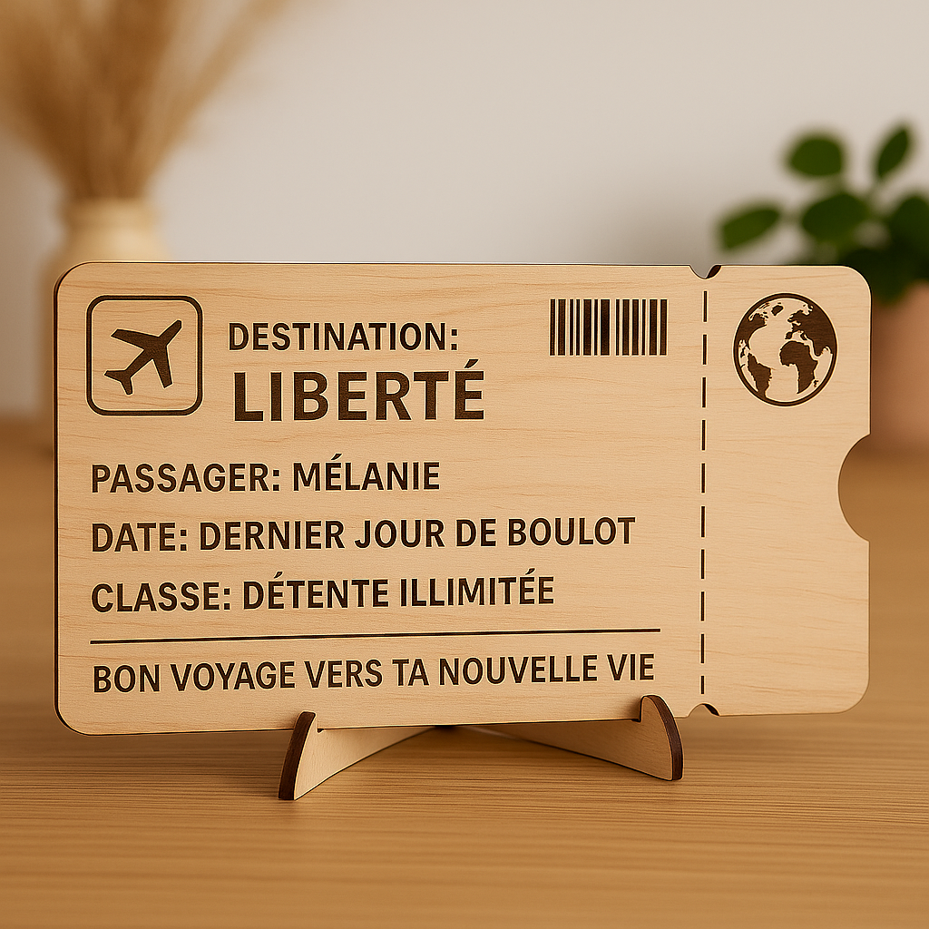 Billet pour la Liberté – Cadeau de Retraite Personnalisé