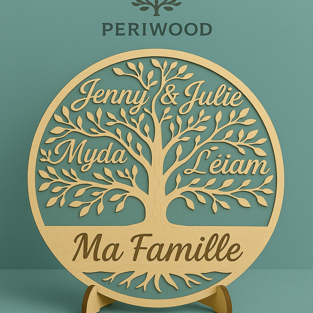 Arbre de Vie mural personnalisé – Bois gravé 20 cm