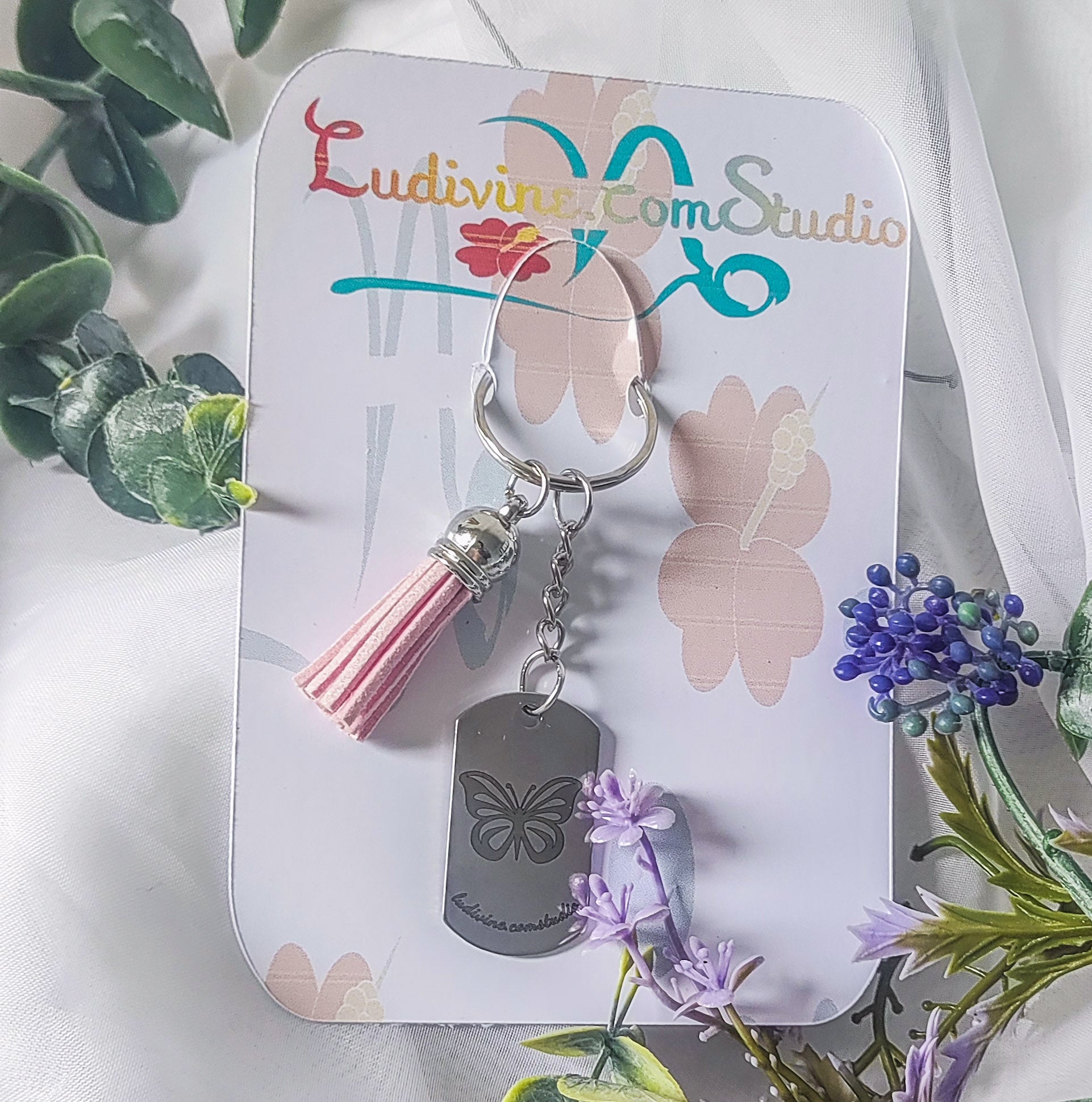Porte-clé Gravé Personnalisé – Acier Inoxydable Style Dog Tag