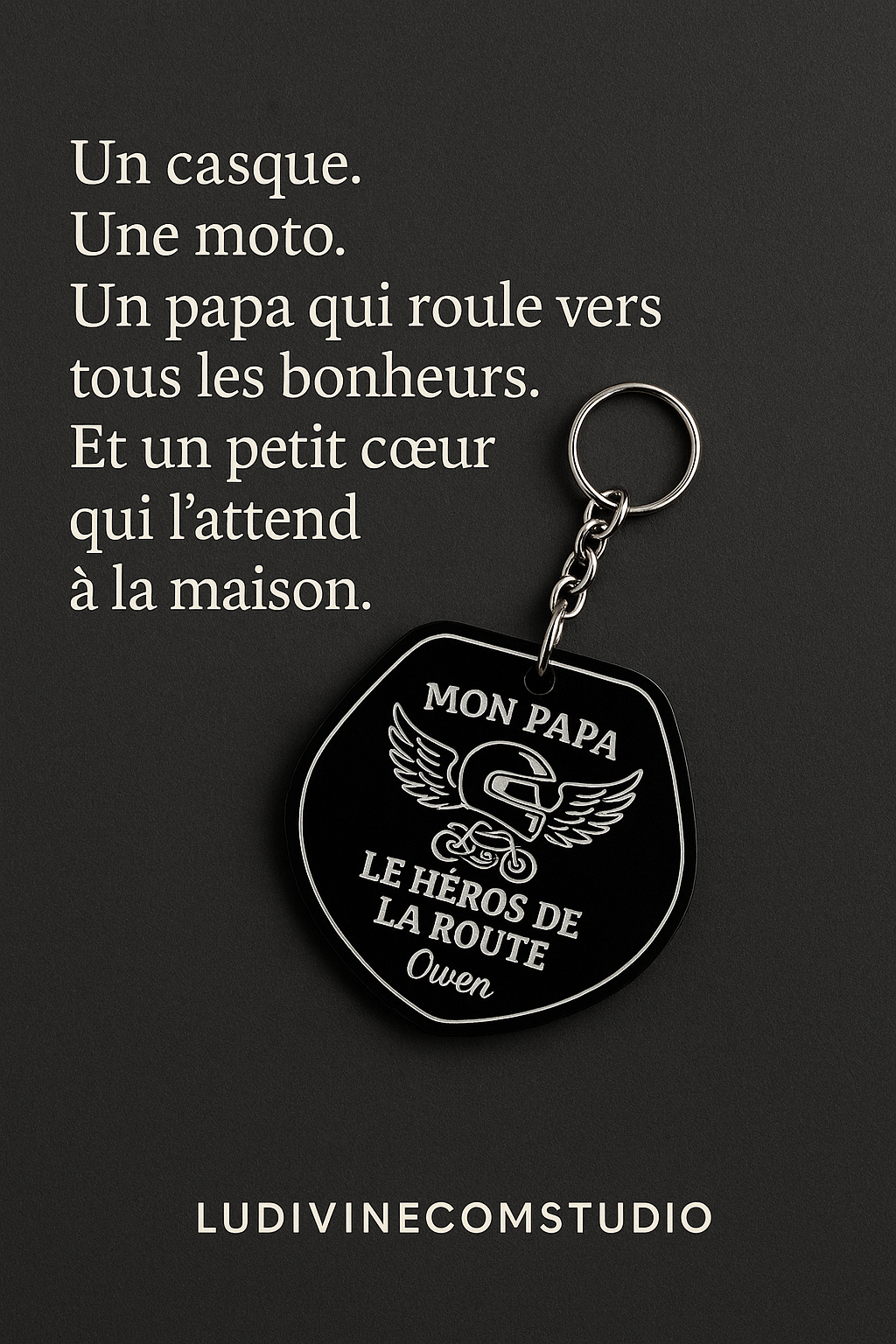 Porte-clé “Mon Papa, le Héros de la Route” – personnalisé