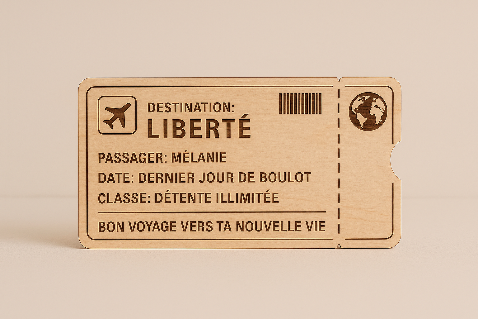 Billet pour la Liberté – Cadeau de Retraite Personnalisé
