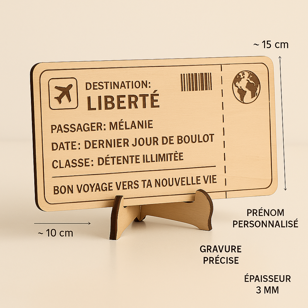 Billet pour la Liberté – Cadeau de Retraite Personnalisé