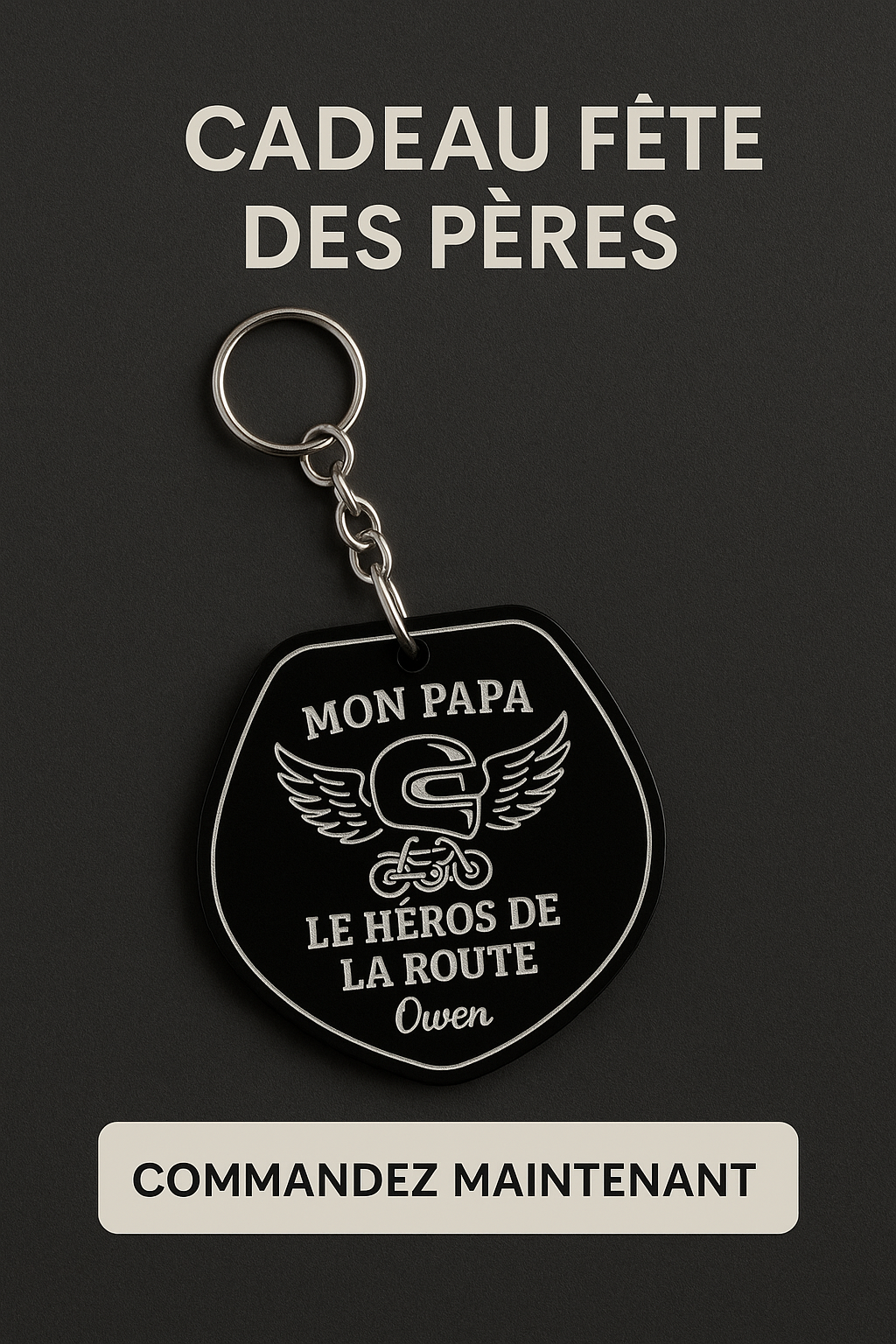 Porte-clé “Mon Papa, le Héros de la Route” – personnalisé