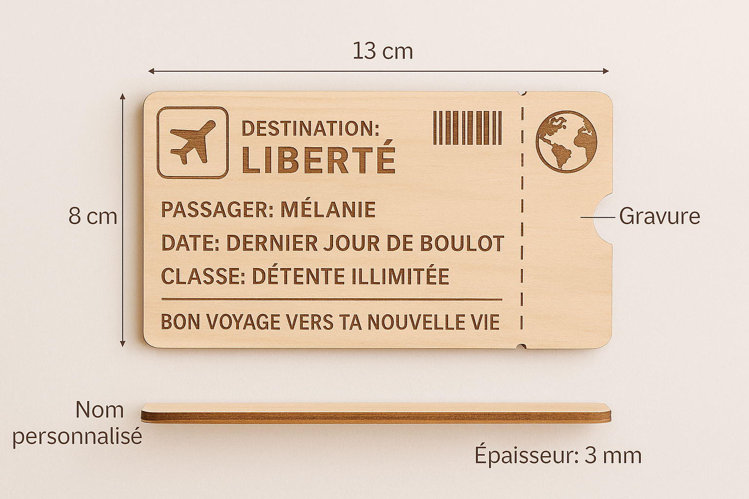 Billet pour la Liberté – Cadeau de Retraite Personnalisé