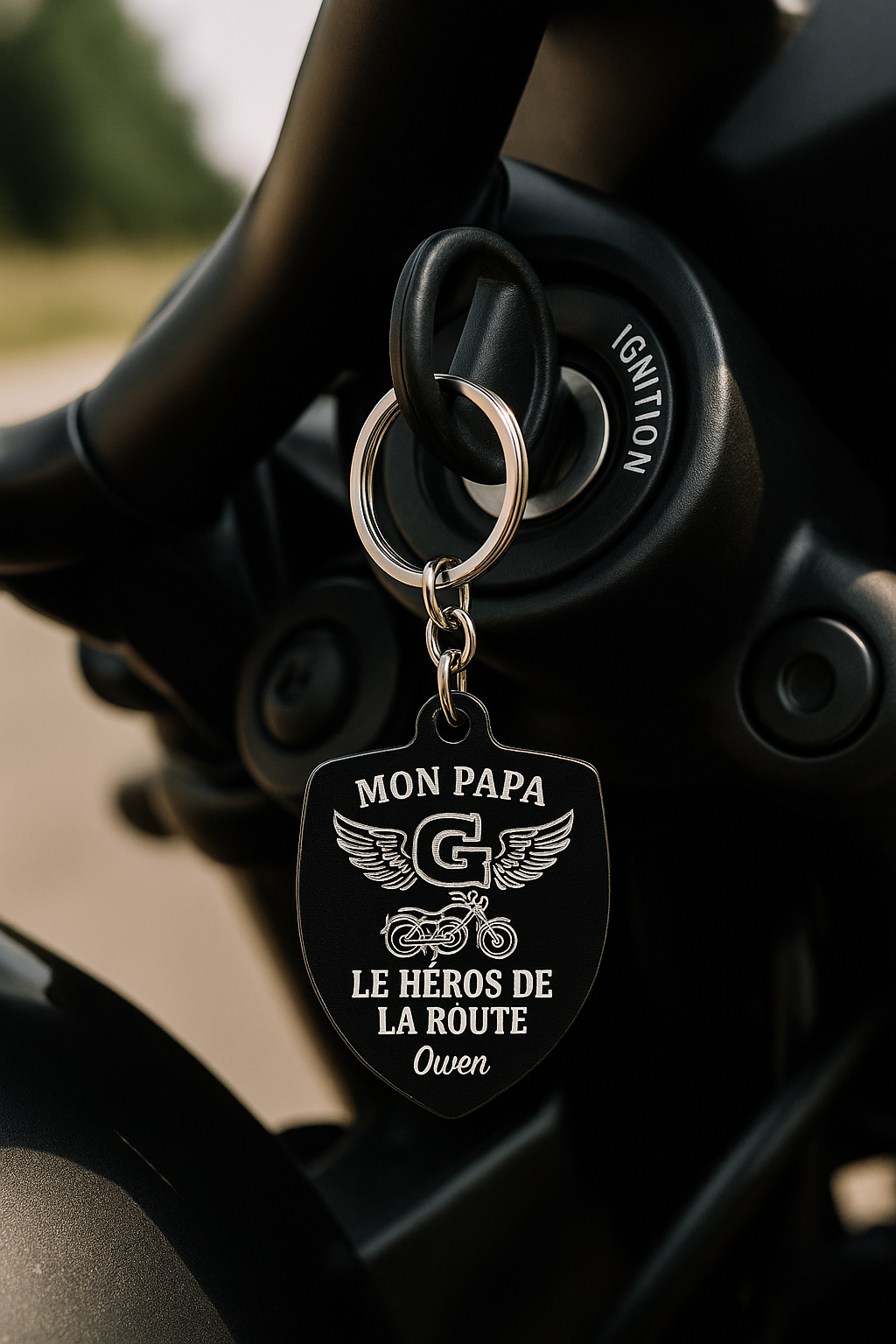 Porte-clé “Mon Papa, le Héros de la Route” – personnalisé