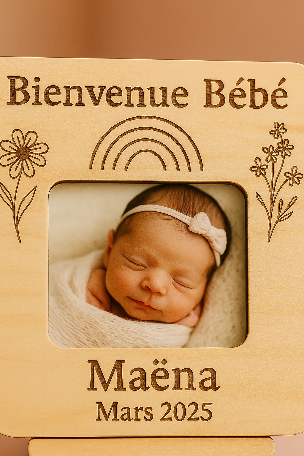 Cadre Photo Naissance Personnalisé – Bienvenue Bébé