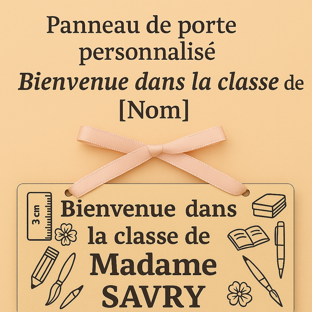 Panneau de porte personnalisé – Bienvenue dans la classe